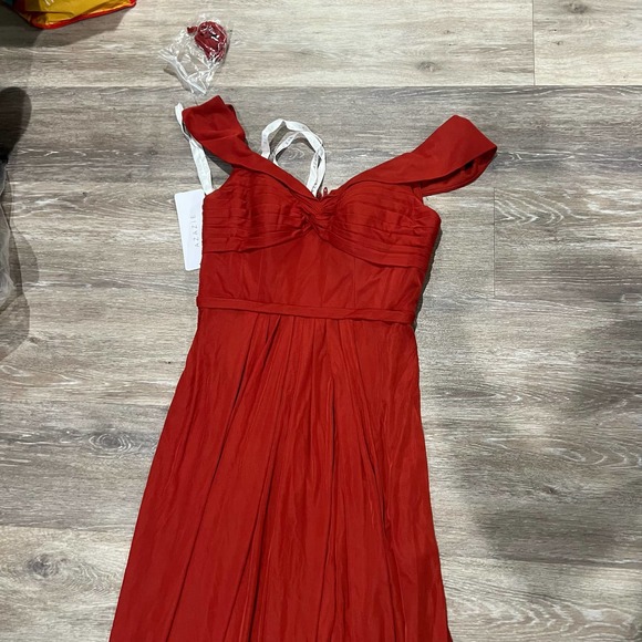 AZAZIE ALMENDRA A-Line Sweetheart Neckline Mesh Floor-Length Dress Rust - Picture 5 of 12